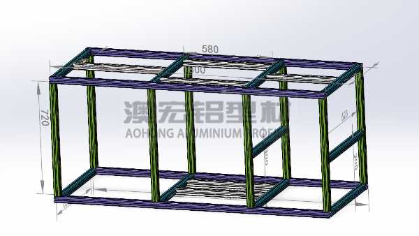 關于鋁型材框架組裝圖紙?